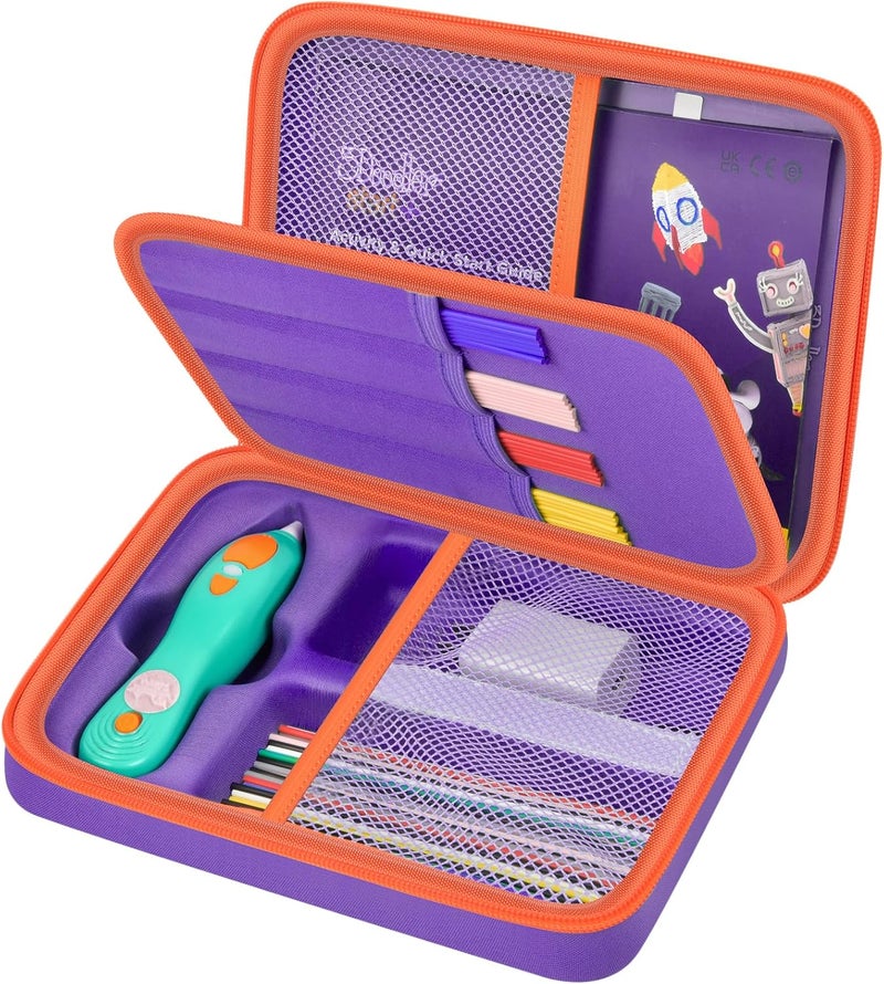 casmilee Case Compatible with 3Doodler Start+ Essentials 3D Pen Set, Art Activity Set Storage for Educational STEM Toy, Hold Plastic Filaments Strands- Purple - Image 1